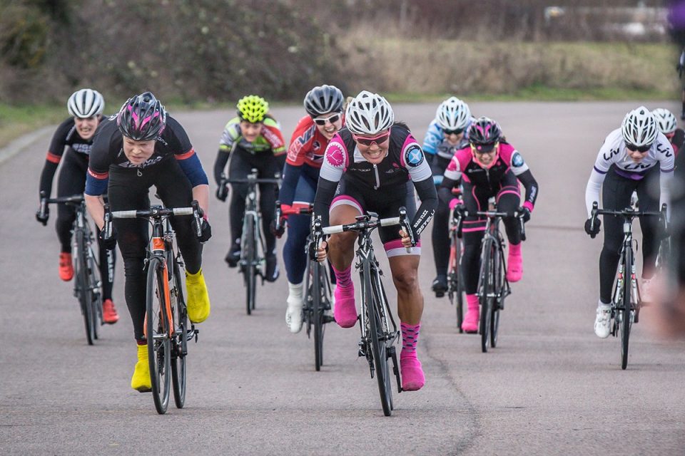 Sprinting to third place in a Hillingdon Imperial Winter Series race